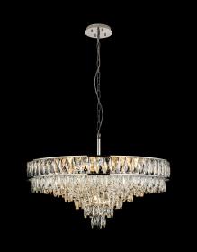 Vivienne Polished Nickel Crystal Ceiling Lights Diyas Statement Crystal Fittings